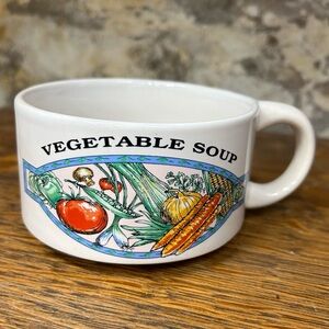 Vintage 1990s Oversize Stoneware Vegetable Soup Mug